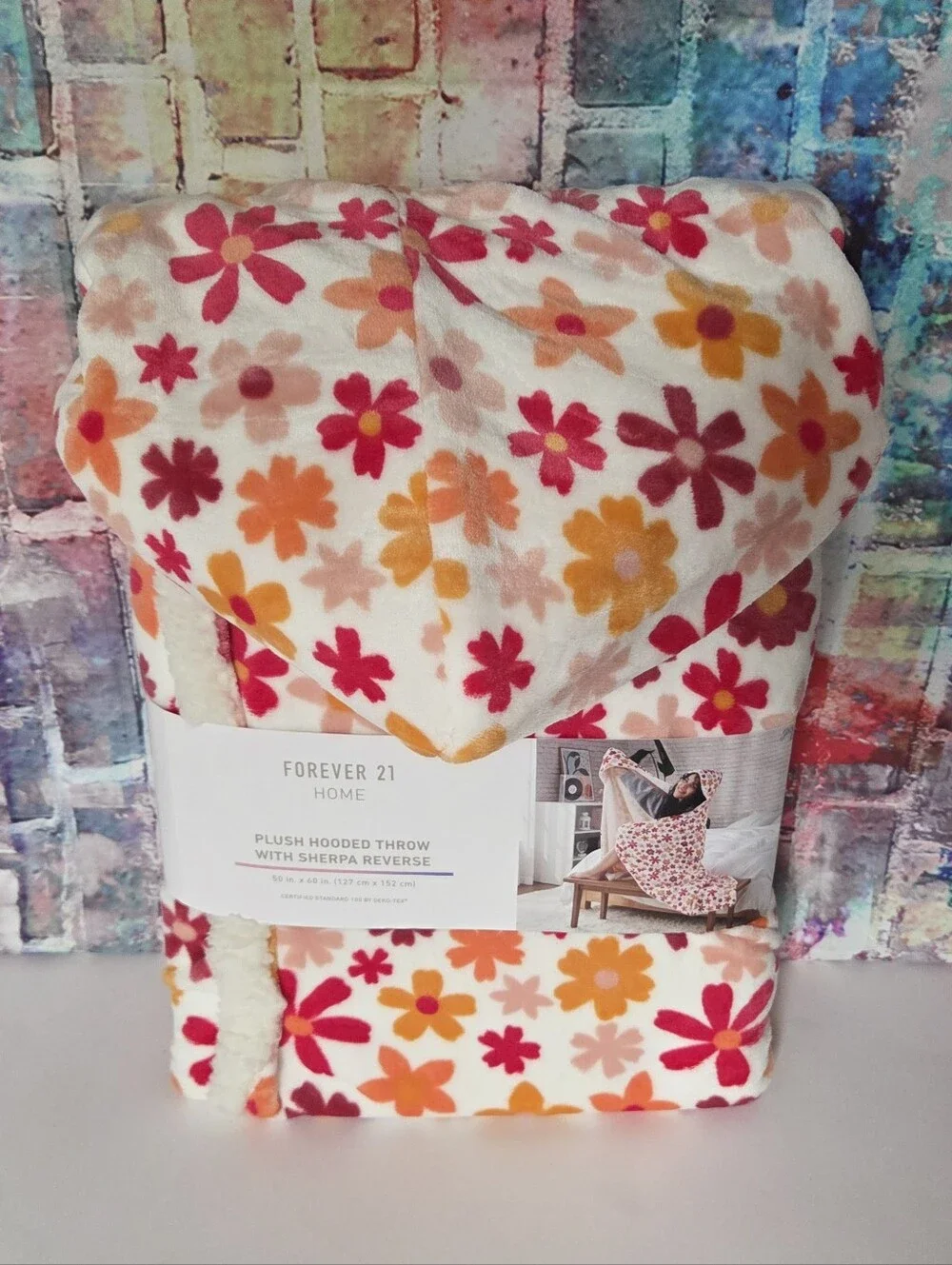 Forever 21 Floral Hooded Throw Blanket  NIP